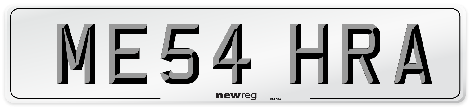 ME54 HRA Number Plate from New Reg